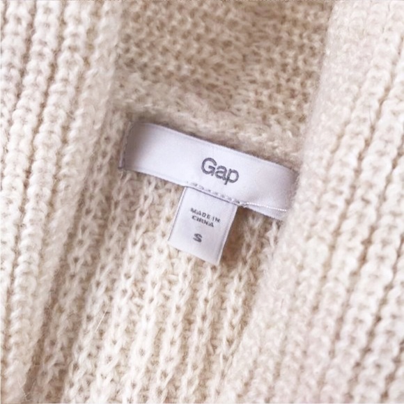 Gap Creamy Pale Pink Tweed Shawl Collar Cardigan, Size Small - Picture 7 of 13